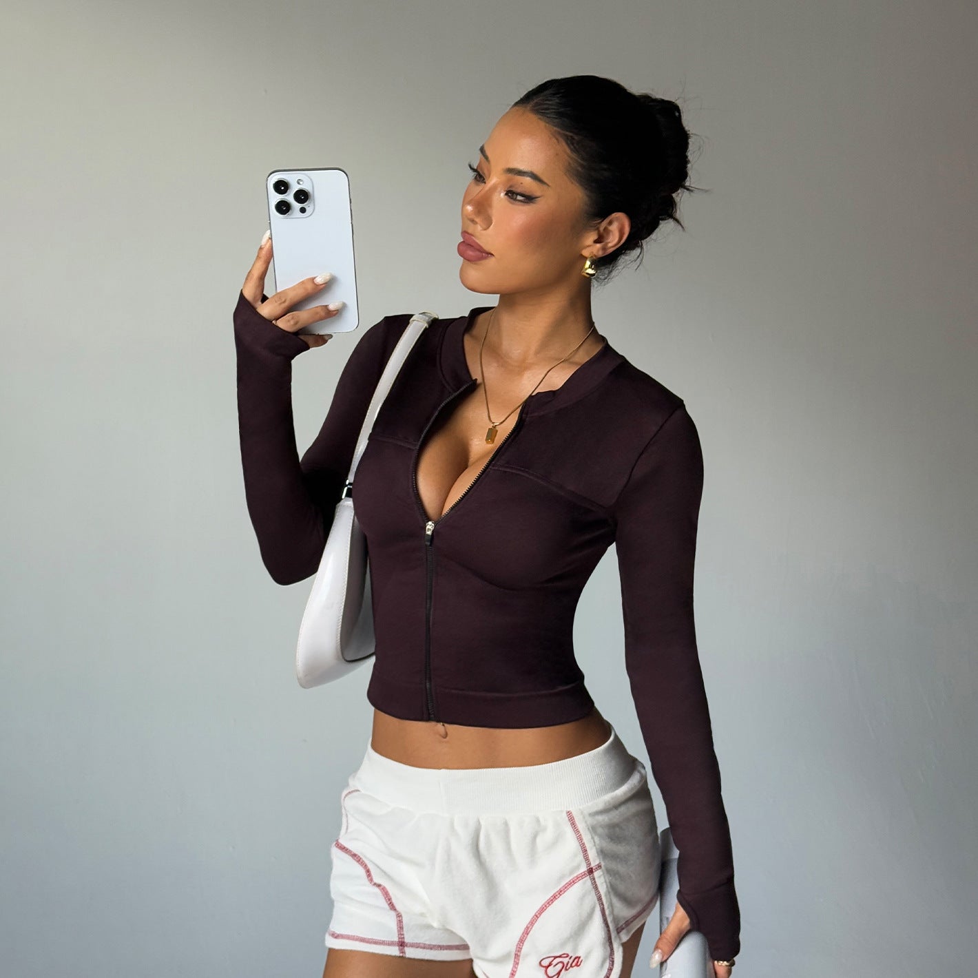 Long-sleeve Zipper Quick-drying ftness Clothes Coat