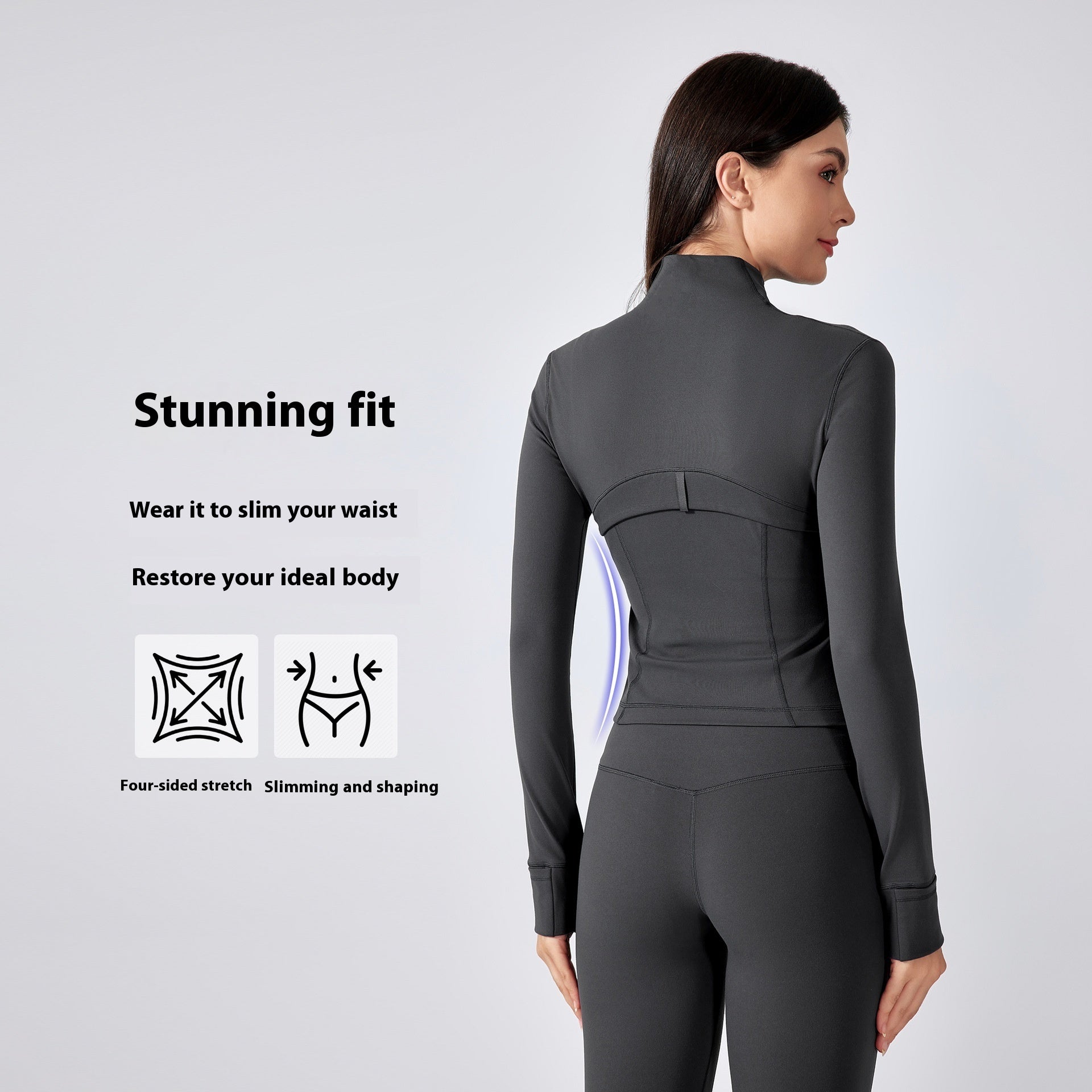 Fitness and Yoga Clothes Coat Women's Sports Cardigan Jacket