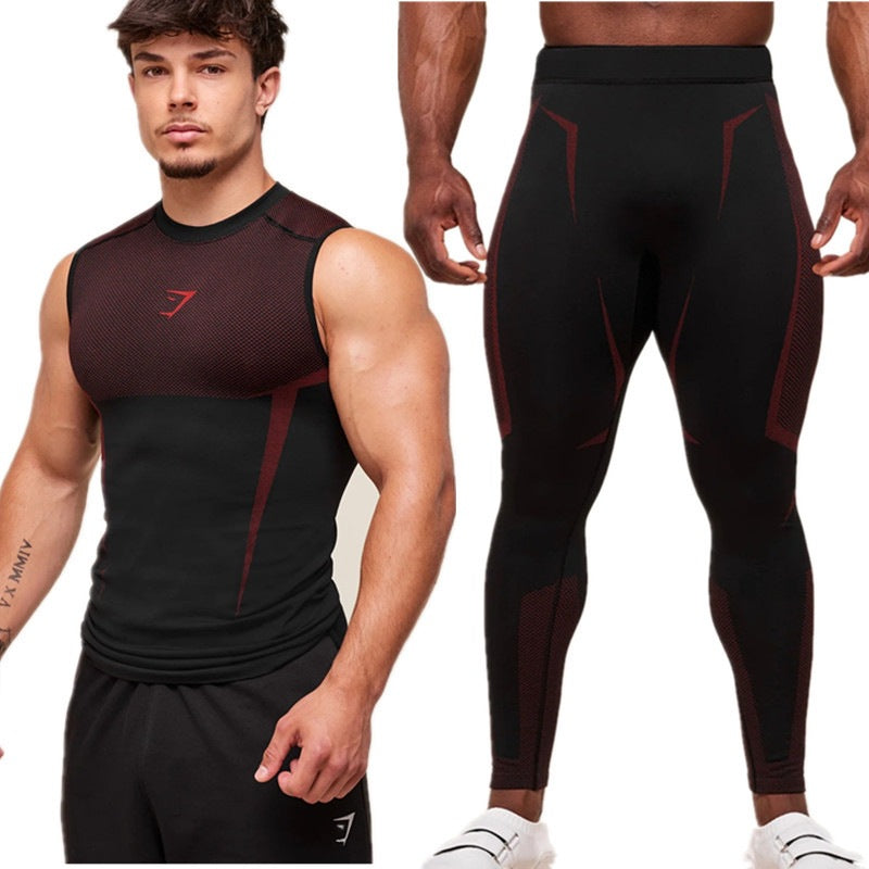 Fitness Sports Tight Compression Vest And Pants