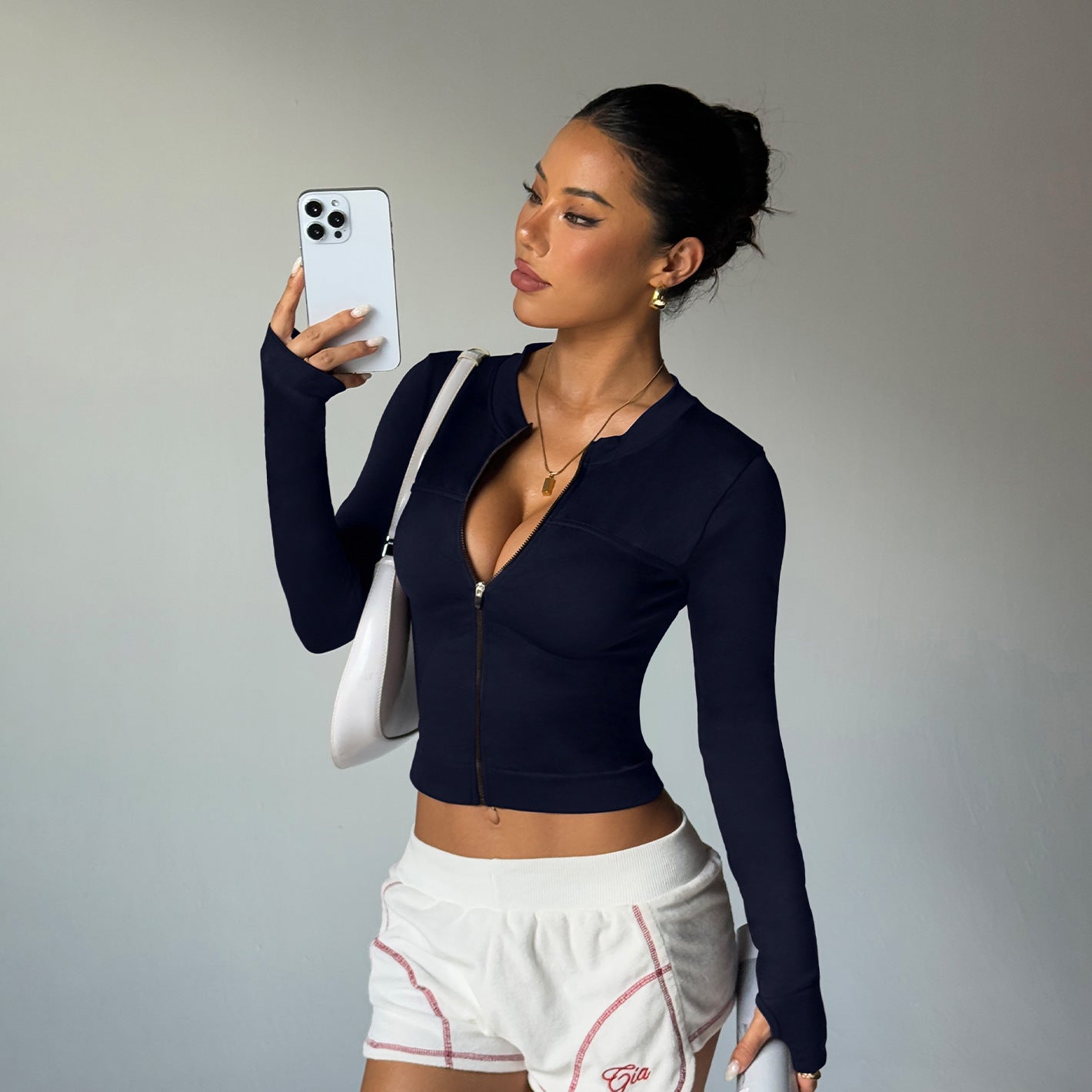 Long-sleeve Zipper Quick-drying ftness Clothes Coat